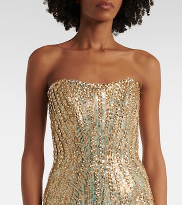 Sarai sequined strapless gown | Jenny Packham