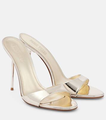 Lidia 105 mirrored leather mules | Paris Texas