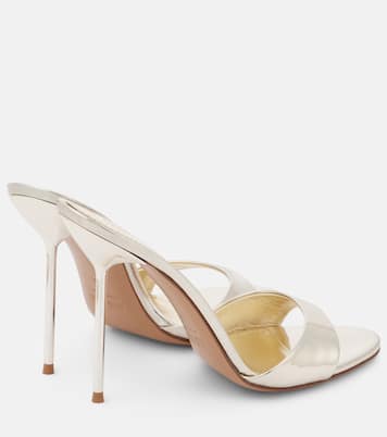Lidia 105 mirrored leather mules | Paris Texas