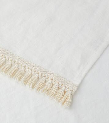 Fringed linen beach towel | Once Milano