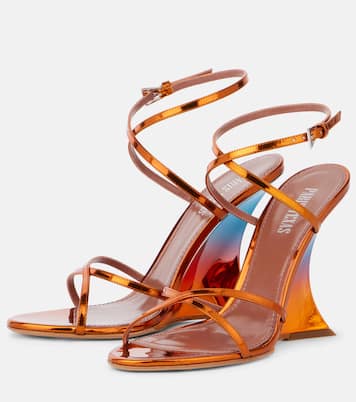 Wedge-Sandalen Nina 105 aus Metallic-Leder | Paris Texas