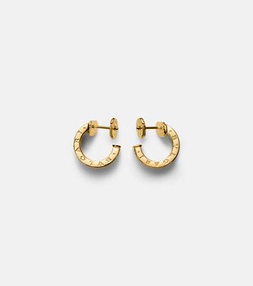 B.zero1 18kt gold hoop earrings with diamonds  | Bvlgari