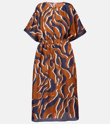 Archipel printed gathered silk kaftan | Eres