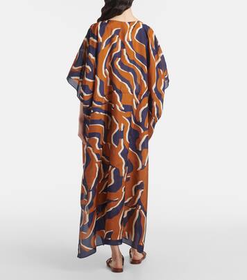 Archipel printed gathered silk kaftan | Eres