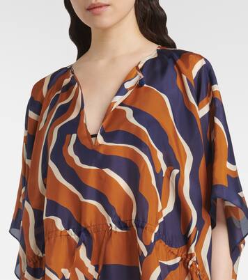 Archipel printed gathered silk kaftan | Eres