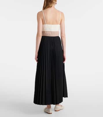 Vestido midi Stephanie de popelín plisado  | Simkhai