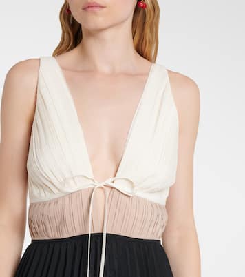 Vestido midi Stephanie de popelín plisado  | Simkhai