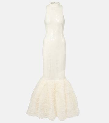 Ruffled sequined halterneck gown | Rotate