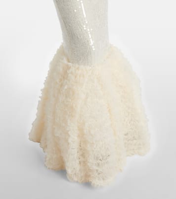 Ruffled sequined halterneck gown | Rotate