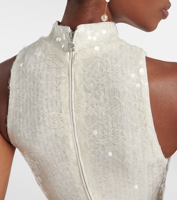 Ruffled sequined halterneck gown | Rotate
