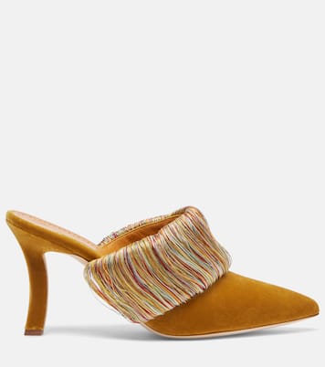 Caldean 90 velvet mules | Manolo Blahnik