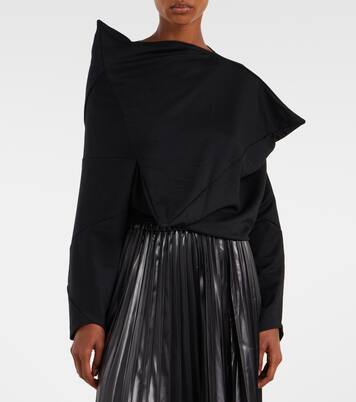 Top raccourci en laine mélangée  | Junya Watanabe