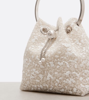 Bon Bon Small embellished lace bucket bag | Jimmy Choo