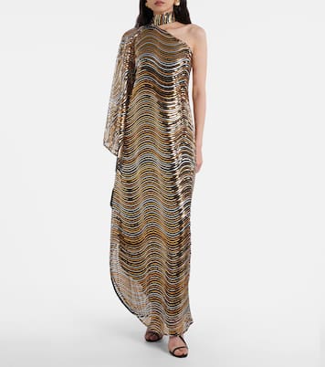 One-Shoulder-Robe Glaum mit Pailletten | Taller Marmo