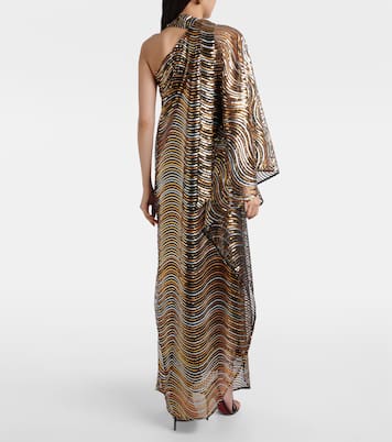 One-Shoulder-Robe Glaum mit Pailletten | Taller Marmo