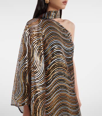 One-Shoulder-Robe Glaum mit Pailletten | Taller Marmo