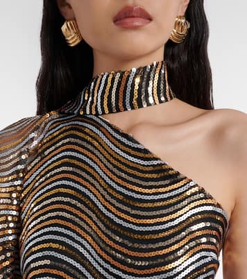 One-Shoulder-Robe Glaum mit Pailletten | Taller Marmo