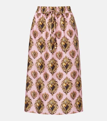 Printed silk midi skirt | Dolce&Gabbana