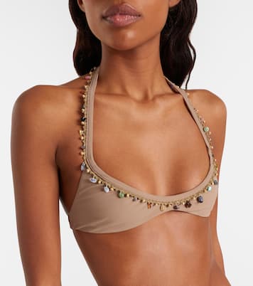 Top bikini Beach Quartz Minuscule con decorazioni | Christopher Esber