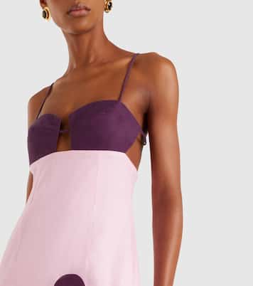 Robe midi Firenze en lin à fleurs | Cala de la Cruz