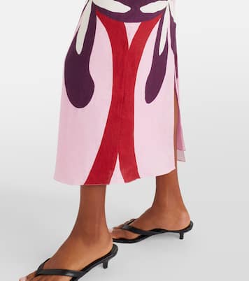 Robe midi Firenze en lin à fleurs | Cala de la Cruz