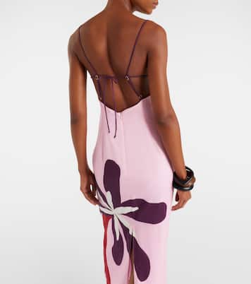 Robe midi Firenze en lin à fleurs | Cala de la Cruz