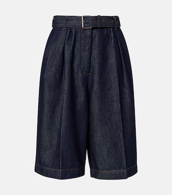 Pleated denim shorts | Dries Van Noten