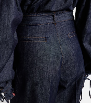 Pleated denim shorts | Dries Van Noten