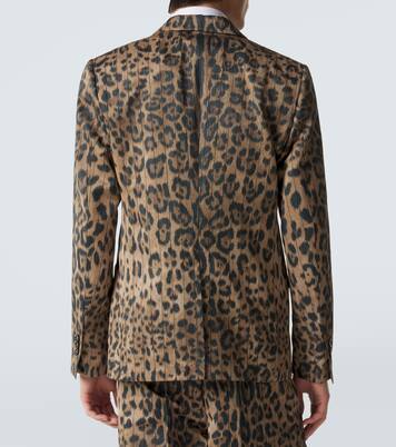 Leopard-print cotton-blend blazer | Dolce&Gabbana