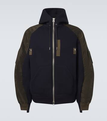 Cotton-blend and twill hoodie | Sacai