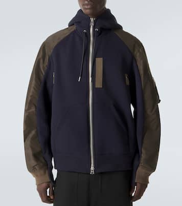 Cotton-blend and twill hoodie | Sacai