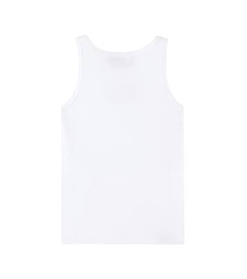 Logo ribbed-knit cotton-blend tank top | Versace Kids