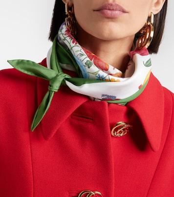 Printed silk twill scarf | Gucci
