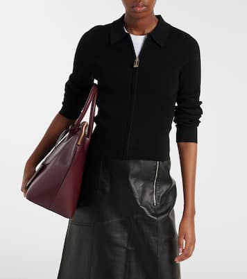 Mila ribbed-knit zip-up top | Victoria Beckham