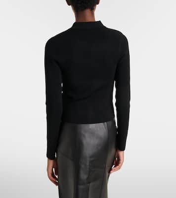 Mila ribbed-knit zip-up top | Victoria Beckham