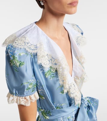 Robe en soie à dentelle florale | Rodarte