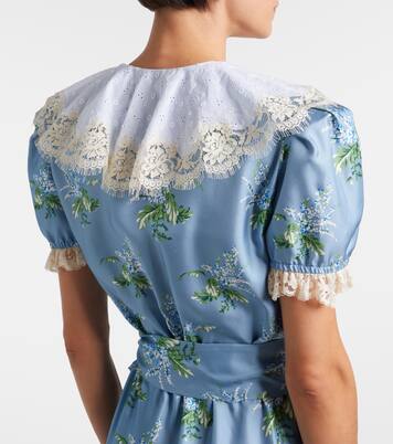 Robe en soie à dentelle florale | Rodarte