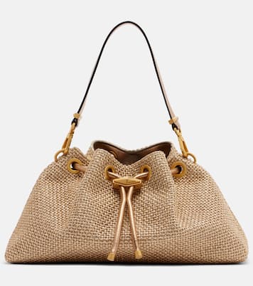 Cinch Small raffia-effect tote bag | Jimmy Choo