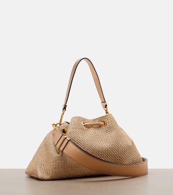 Cinch Small raffia-effect tote bag | Jimmy Choo