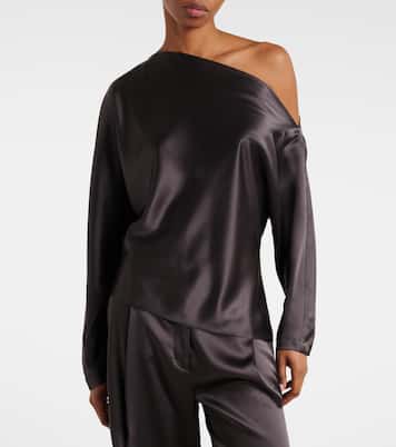 One-Shoulder-Top aus Seidensatin | The Sei