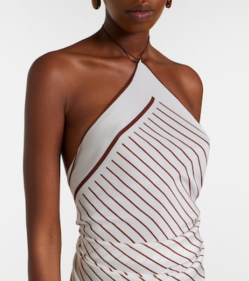 Marais striped halterneck silk top | SIR