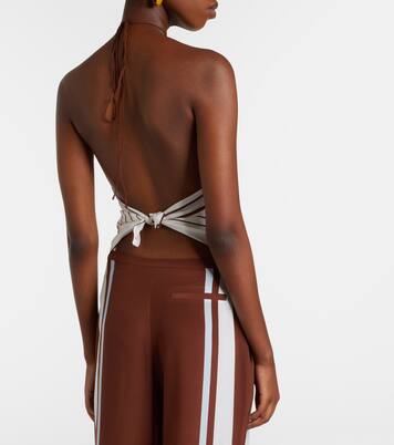 Marais striped halterneck silk top | SIR