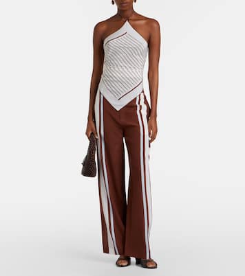 Marais striped halterneck silk top | SIR