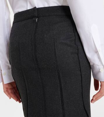 Falda midi de lana virgen drapeada | Victoria Beckham