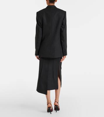 Falda midi de lana virgen drapeada | Victoria Beckham