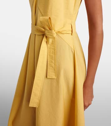 Belted cotton-blend maxi dress | Brunello Cucinelli