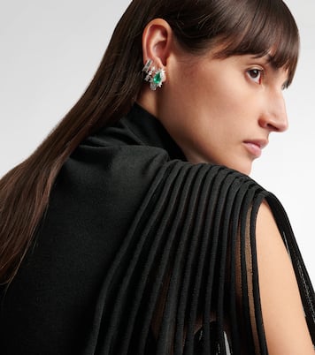 Reign Supreme 18kt yellow and white gold earrings with diamonds and emerald | Yeprem