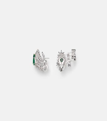Reign Supreme 18kt yellow and white gold earrings with diamonds and emerald | Yeprem