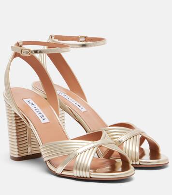 Sandalen Very Sundance aus Metallic-Leder | Aquazzura