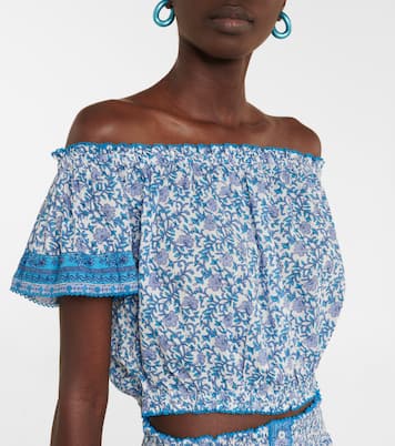 Top Camilla con scollo bardot e stampa | Poupette St Barth